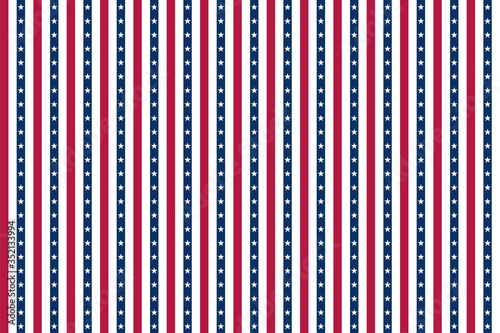 USA background with elements of the American flag. Abstract seamless pattern design for Independence day.