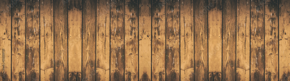Obraz premium old brown aged rustic wooden texture - wood background panorama banner long 