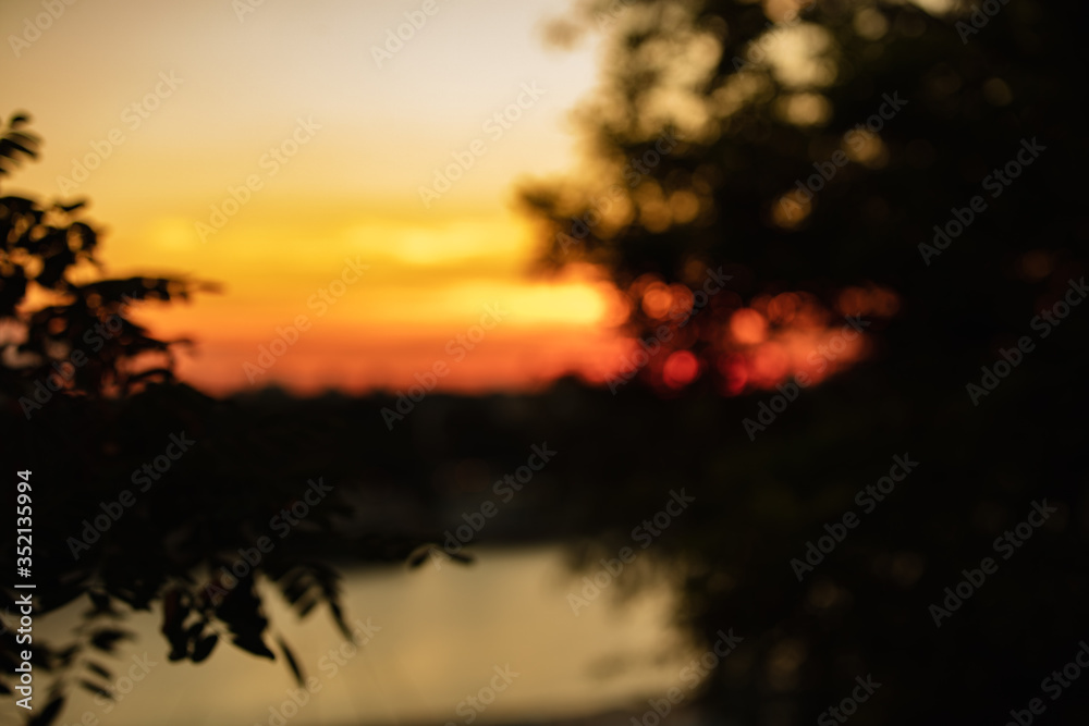 Fototapeta premium Sunset / sunrise over the dreamy landscape.