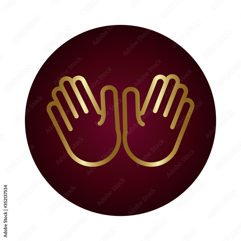Fototapeta premium ten hands signal block gradient style
