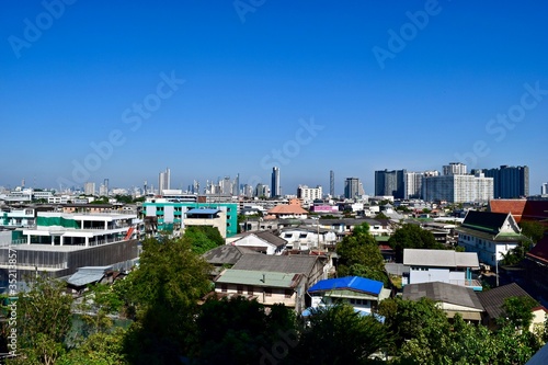 The cityscape of Bangkok from Wat Paknam. © Takayan
