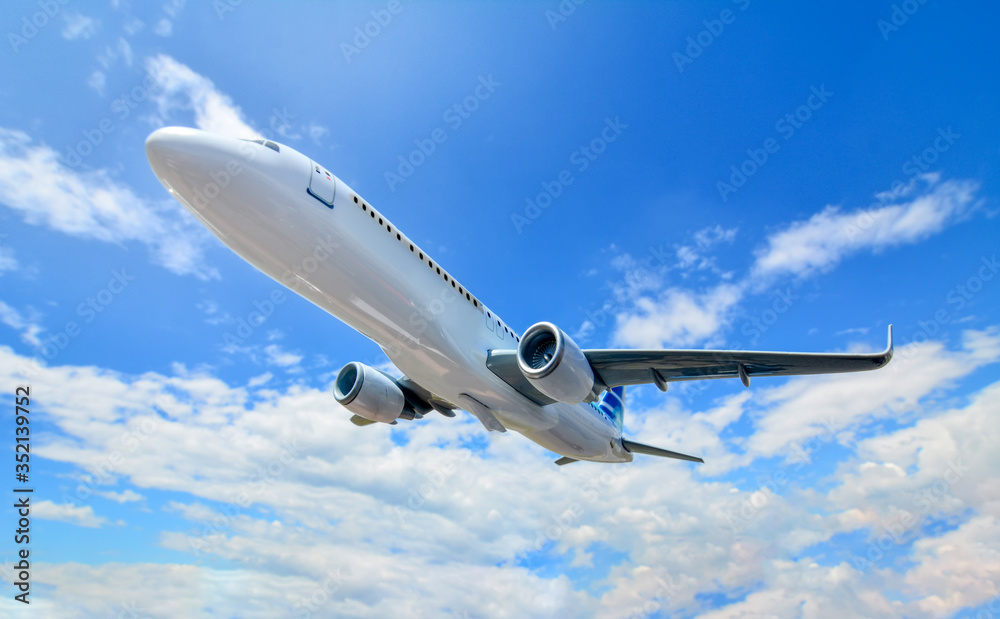 Passenger airplane in the clouds. Passenger airplane in the clouds.
