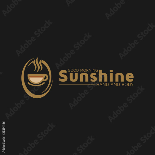 Sunshine coffee logo vector design template