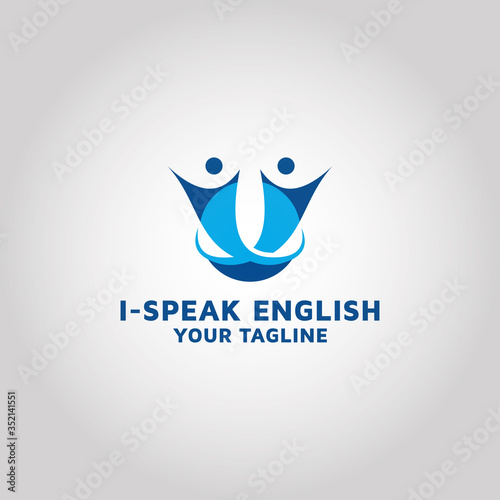 Speaking English vector logo design