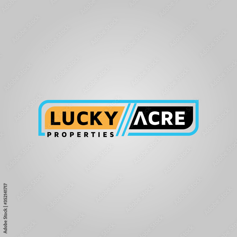 Obraz premium Word Lucky acre vector logo design template