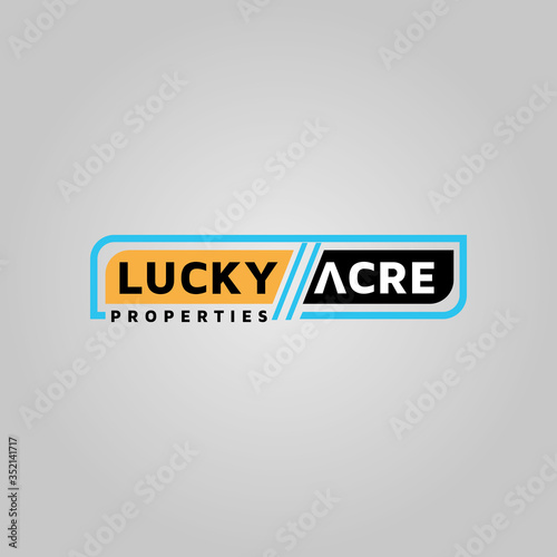 Word Lucky acre vector logo design template