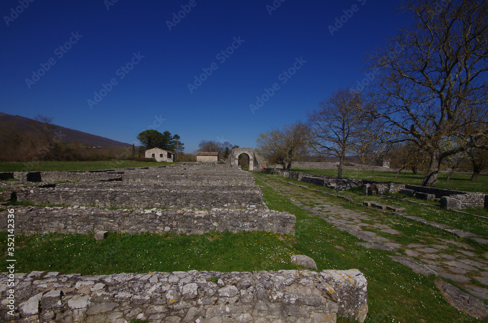 One of the four entrance doors to the archaeological site of Altilia. Sepino - Molise - Italy