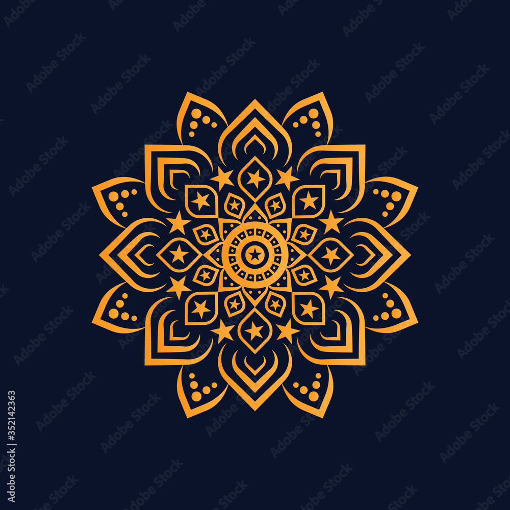 Luxury mandala with golden arabesque Arabic Islamic east style, Mandala Style Diwali Greeting Card. Festival holiday design background, Luxury mandala background with golden arabesque pattern Arabic