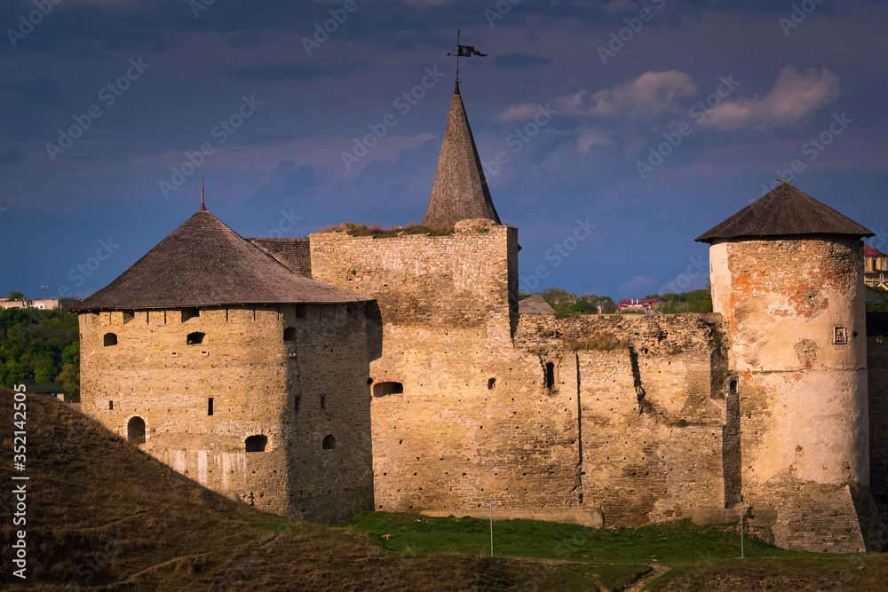 Old Castle in the Ancient City of Kamyanets-Podilsky,