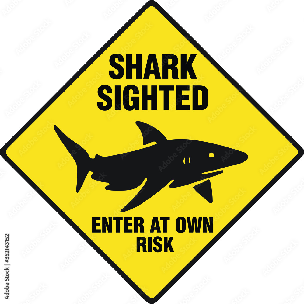 shark vector warning signs danger Stock Vector | Adobe Stock