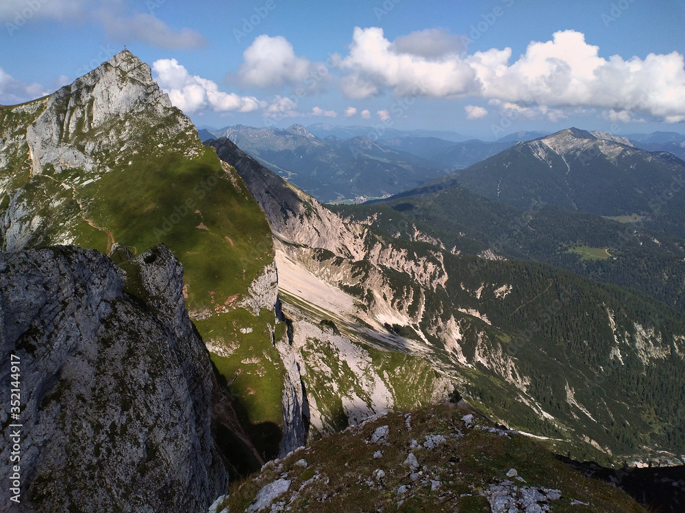 Alpine landscape in the Rofan Mountains in summer, Achensee region, Tyrol, Austria