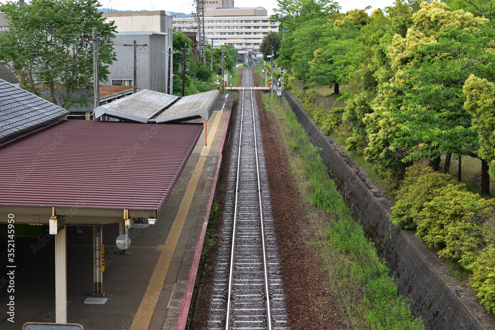 Fototapeta premium Image of Tracks and stations excluding overpass
