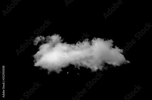 White cloud isolated on black
