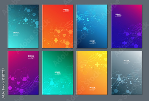 Minimal modern cover design. Dynamic colorful gradients. Future geometric patterns. Blue, pink, yellow, green, orange, purple placard poster template.