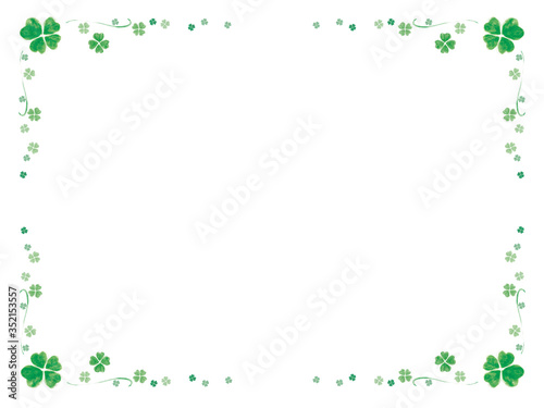 クローバー 四つ葉 飾り 囲み罫 コピースペース 飾り罫 余白 フレーム 枠 四つ葉のクローバー Stock イラスト Adobe Stock