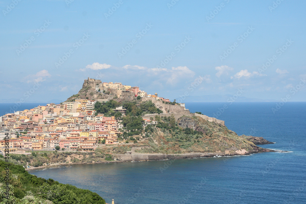 castelsardo, sassari, italy, 20/03/2019 
city of castelsardo in sardinia with its magnificent castle overlooking the crystal clear sea and its ancient museum