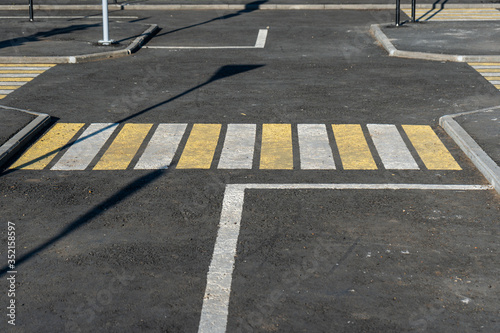 pedestrian crosswalk at the intersection in the Park