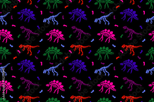 Seamless pattern with dinosaurs.