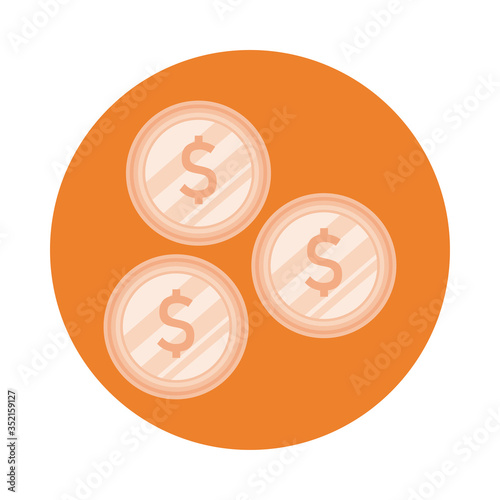coins money dollars block style