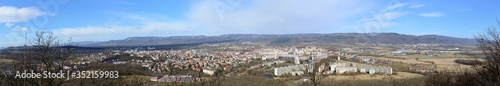 High angle panoramic view of Teplice town, Czech Republic.