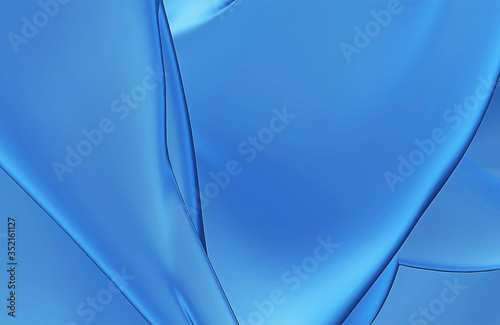 a blue fabric, plastic folds, crumple plastic, 3d render