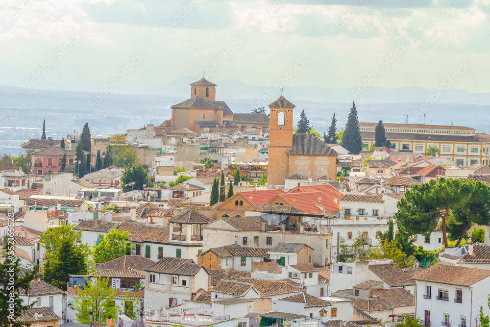 View of historical city of Granada, Spain