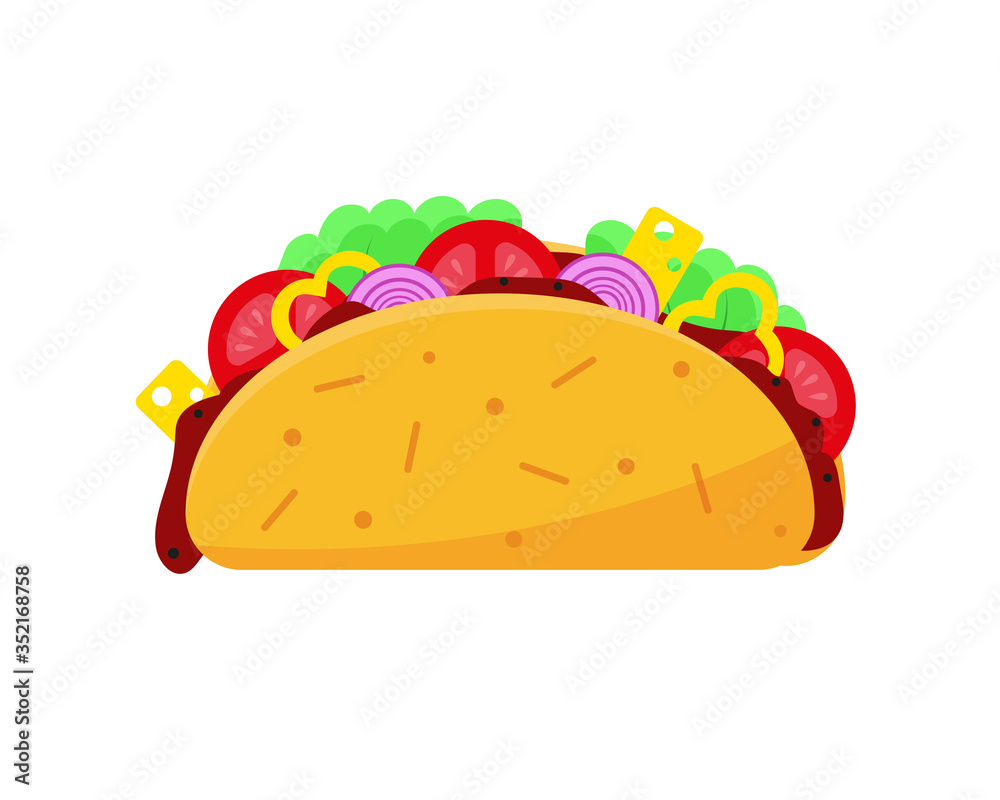 Tacos icons on white background. Tacos icons on white background.