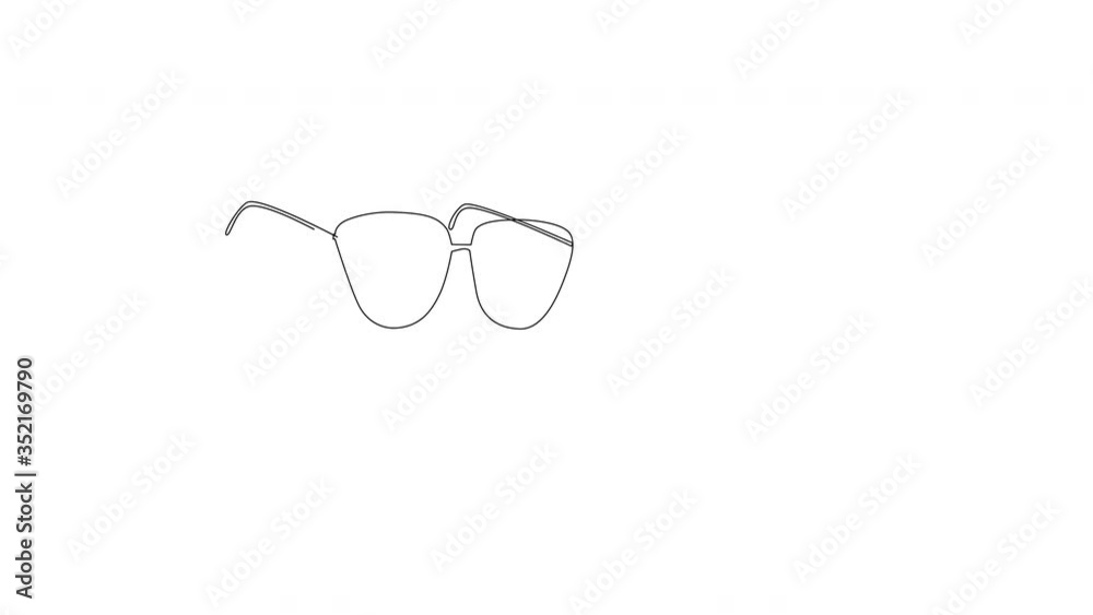 Self drawing animation of beautiful woman lips and style eyeglasses. Concept of beauty, fashion, glamour. Copy space. White background. Self drawing animation of beautiful woman lips and style eyeglasses. Concept of beauty, fashion, glamour. Copy space. White background.