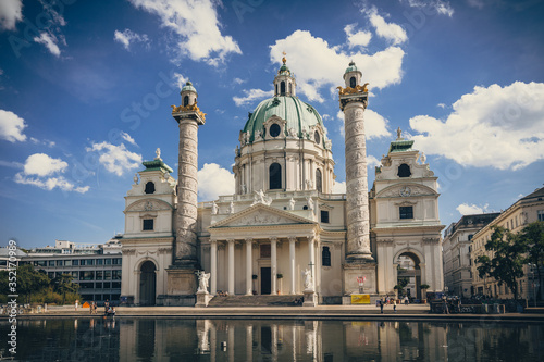 Photography Karlskirche church in Vienna Wien, Austria.
