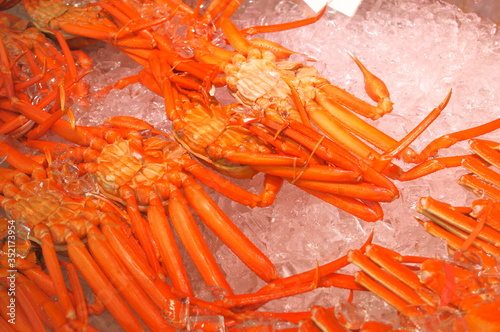 Snow crab for sale in the Japanese fish market