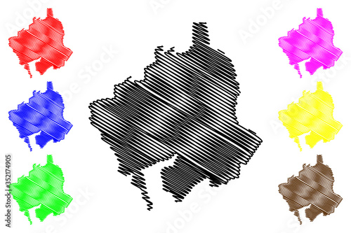 Bijeljina City (Bosnia and Herzegovina, Bosnia–Herzegovina, Republika Srpska) map vector illustration, scribble sketch City of Bijeljina map