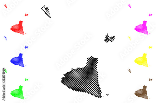 Blagoveshchensk City (Russian Federation, Russia, Amur Oblast) map vector illustration, scribble sketch City of Blagoveshchensk map