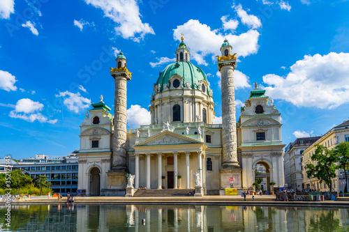 Photography Karlskirche church in Vienna Wien, Austria.
