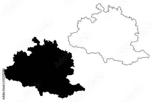 Ariege Department (France, French Republic, Occitanie or Occitania region) map vector illustration, scribble sketch Arieja map