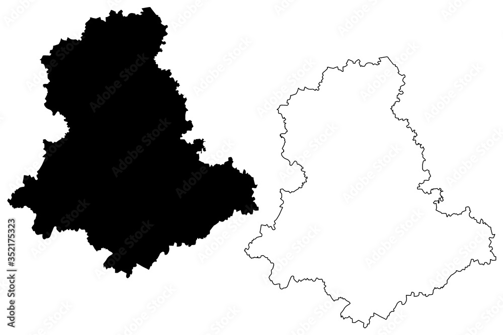 Obraz premium Haute-Vienne Department (France, French Republic, Nouvelle-Aquitaine region) map vector illustration, scribble sketch Haute Vienne map