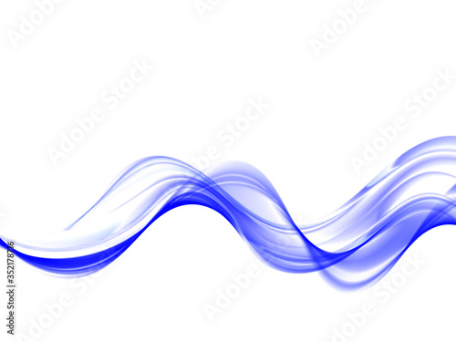 Flowing waves of water blue. Abstract background vector waves © lesikvit