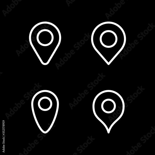 Set line icons of location pin