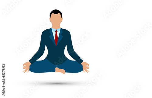 uomo d'affari, concentrazione, relax, meditazione