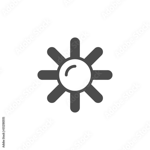 Sun glyph icon and hot object