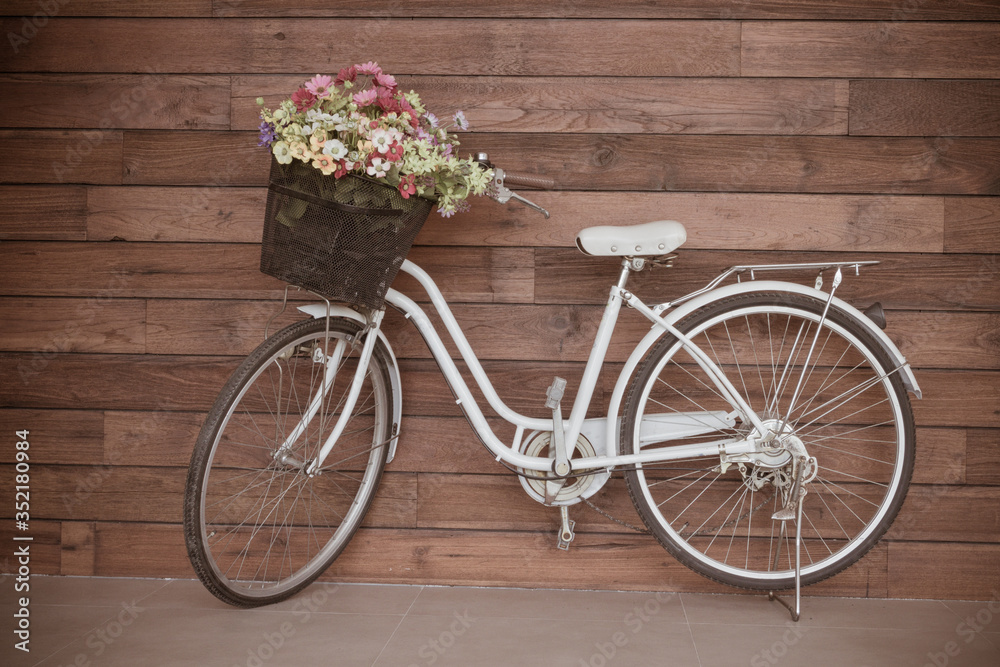 Old bicycle and flowers