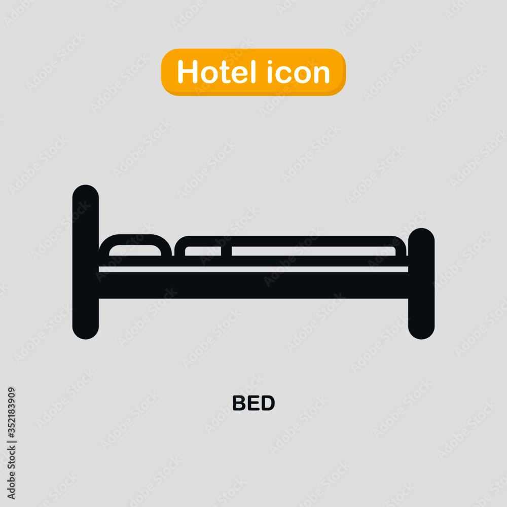 Bed icon vector. simple hotel and hostel icon. Flat Vector illustration Bed icon vector. simple hotel and hostel icon. Flat Vector illustration