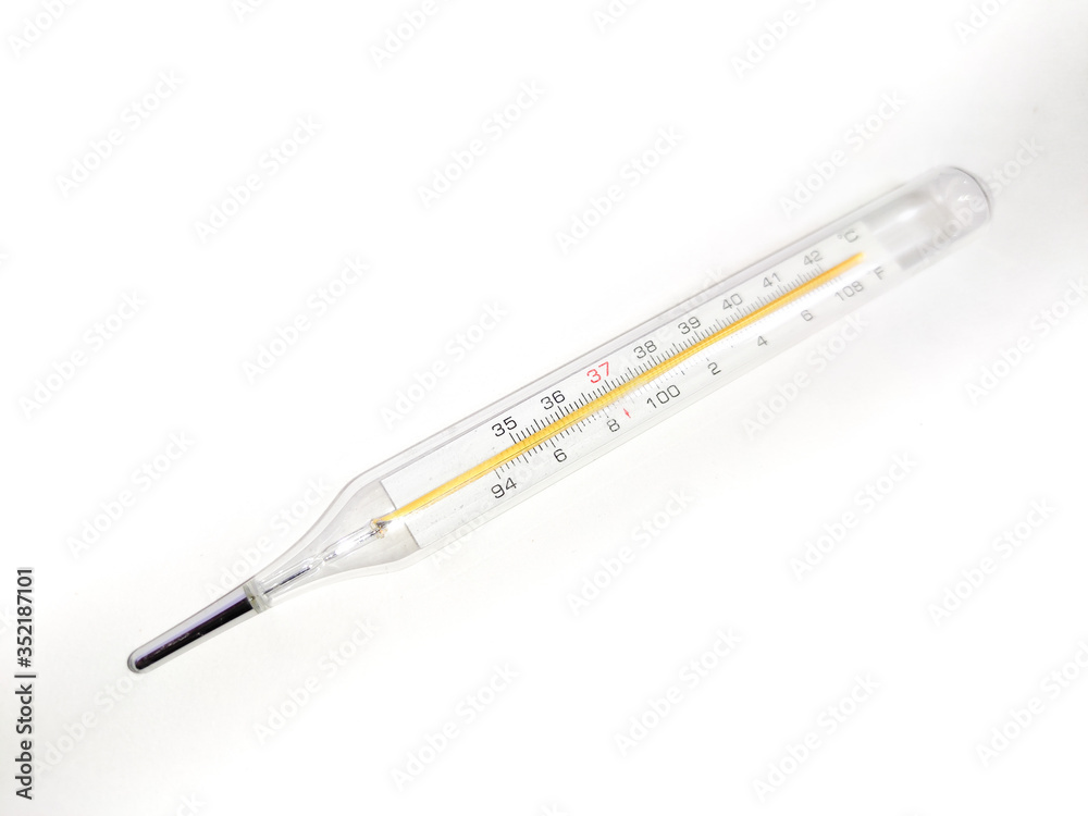Analogue Thermometer on white background Isolated Analogue Thermometer on white background Isolated