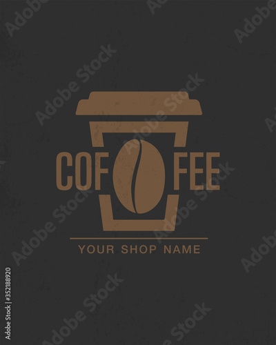 coffee shop logo design. vector illustration