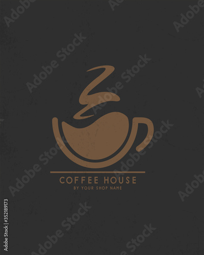 coffee shop logo design. vector illustration