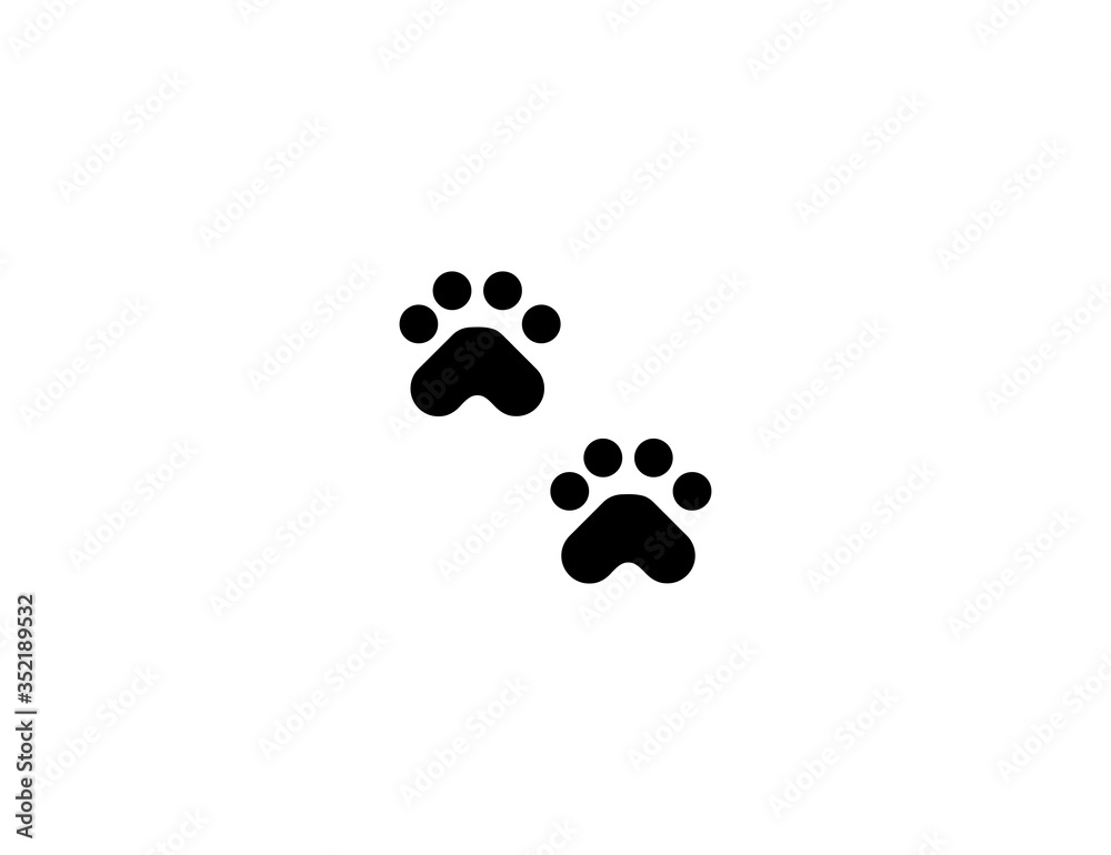 menneskemængde Ønske Symphony Paw prints vector flat icon. Animal foot prints emoji illustration Stock  Vector | Adobe Stock