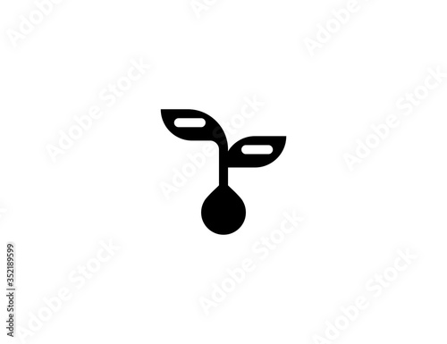 Seedling vector flat icon. Isolated sprout, sprout seeds emoji illustration