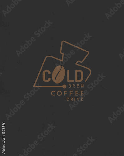 cold brew coffee shop logo design. vector illustration