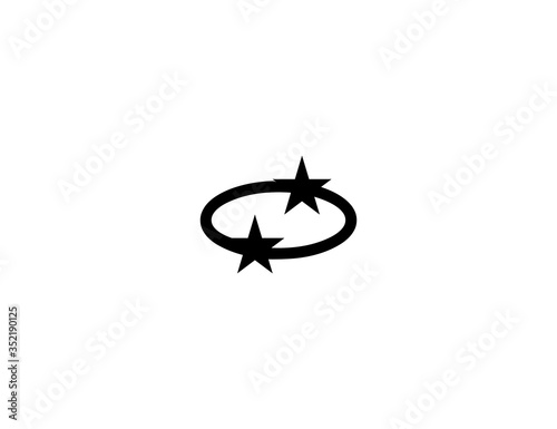 Dizzy vector flat icon. Isolated star emoji illustration