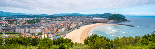 Panoramic of the city of San Sebastian from Mount Ulia, Gipuzkoa. Basque Country photo