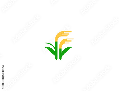 Sheaf of Rice vector flat icon. Isolated rice plant emoji illustration 